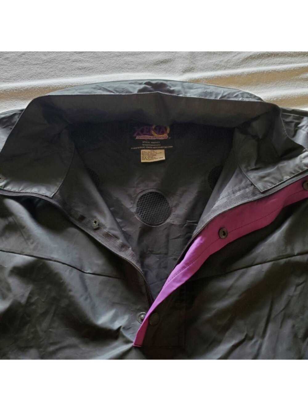 Xena Warrior Princess Pullover Windbreaker Black Purple XXL Parka Rain Coat 90s - Picture 11 of 14